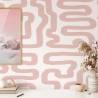Carta da parati moderna design geometrico Astratta Bianca e Rosa Vendita