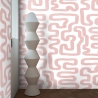 Carta da parati moderna design geometrico Astratta Bianca e Rosa Offerta