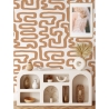 Carta da parati adesiva design geometrico Astratta Bianca e Nocciola Offerta