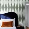 Carta da parati verde design geometrico vintage per soggiorno Chevron Vendita