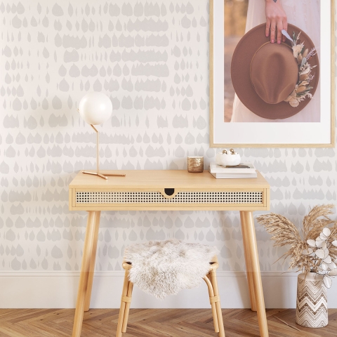 Carta da parati di design moderna per soggiorno Bianca Grigia Promozione