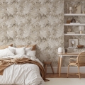 Carta da parati beige elegante floreale per camera da letto Foglie Edera Promozione