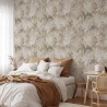 Carta da parati beige elegante floreale per camera da letto Foglie Edera Vendita