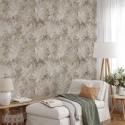 Carta da parati beige elegante floreale per camera da letto Foglie Edera Offerta
