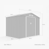 Box in lamiera grigio solido resistente per giardino riponi attrezzi Ortisei 277x191x202cm Prezzo