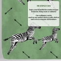 Carta da parati verde adesiva per camera da letto con animali Zebra Sconti