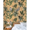 Carta da parati jungle arancione con foglie e animali Jungla Tropicale Offerta
