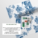 Carta da parati vintage con foresta bianco e azzurro Toile de Jouy Blu Modello