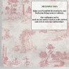 Carta da parati vintage con paesaggi rosa per soggiorno Toile de Jouy Rosa Stock