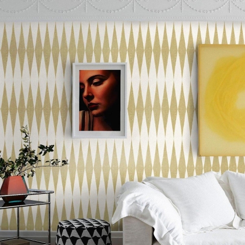 Carta da parati design geometrico vintage tessuto Chevron Stile Scandinavo Promozione