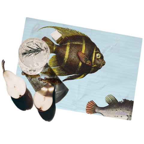 Set  2 tovagliette americane tavolo design marino  42x30cm Acquario Promozione