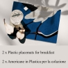Set 2 tovagliette americane da tavolo lavabili 42x30cm Aironi Blu Vendita