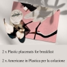 Set  2 tovagliette americane tavolo plastificate 42x30cm Aironi Rosa Vendita