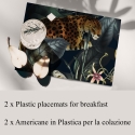 Set 2 tovagliette americane lavabili giungla animali 42x30 Dark Jaguar Vendita