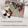 Set 2 tovagliette americane da tavolo per colazione 42x30 Foresta Rosa Vendita