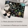 Set 2 tovagliette americane eleganti lavabili da colazione Gioielli Vendita