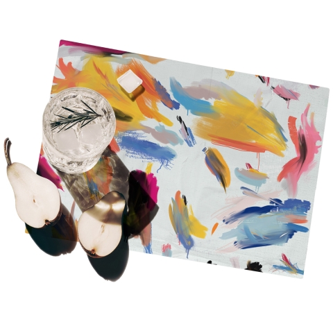 Set 2 tovagliette americane colorate plastificate lavabili Pennellate Promozione