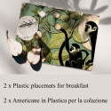 Set 2 tovagliette americane da tavolo colazione Scimmiette Verde Vendita