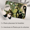 Set 2 tovagliette americane da tavolo colazione Scimmiette Verde Vendita