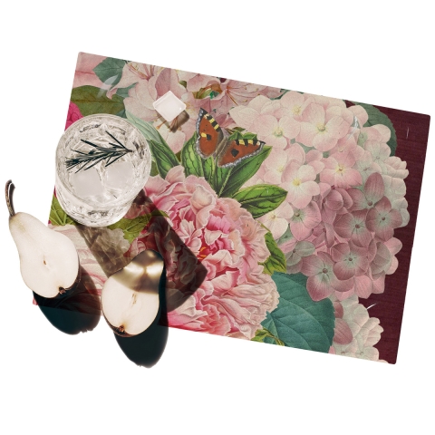 Set 2 tovagliette americane stile floreale plastificate lavabili Velvet Promozione