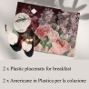 Set 2 tovagliette americane stile floreale plastificate lavabili Velvet Vendita