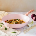 Padella 28cm antiaderente wok effetto granito rosa Bisetti Stonerose Vendita