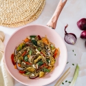 Padella 28cm antiaderente wok effetto granito rosa Bisetti Stonerose Offerta