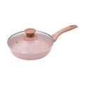 Padella 20cm antiaderente effetto granito rosa con coperchio Stonerose Promozione