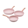 Set 3 padelle in alluminio antiaderenti effetto granito rosa Stonerose Promozione