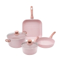 Batteria di pentole 6 pezzi padella bistecchiera granito rosa Stonerose Promozione
