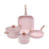 Batteria di pentole 6 pezzi padella bistecchiera granito rosa Stonerose Promozione