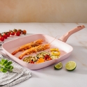 Batteria di pentole 6 pezzi padella bistecchiera granito rosa Stonerose Vendita