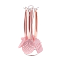 Set 6 utensili da cucina in metallo rosa e silicone Bisetti Stonerose Promozione