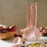 Set 6 utensili da cucina in metallo rosa e silicone Bisetti Stonerose Vendita