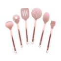 Set 6 utensili da cucina in metallo rosa e silicone Bisetti Stonerose Offerta