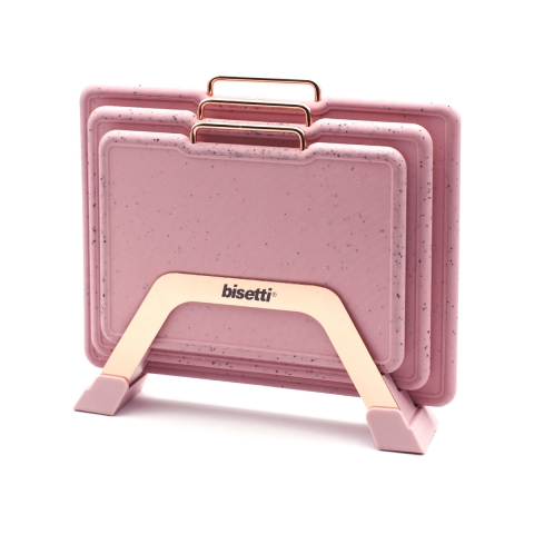 Set 3 taglieri di plastica cucina effetto granito rosa Bisetti Stonerose Promozione