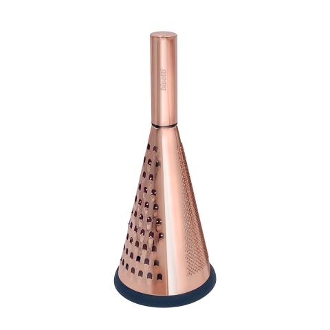 Grattugia manuale a cono in acciaio inox rosa a 3 lame Stonerose Promozione