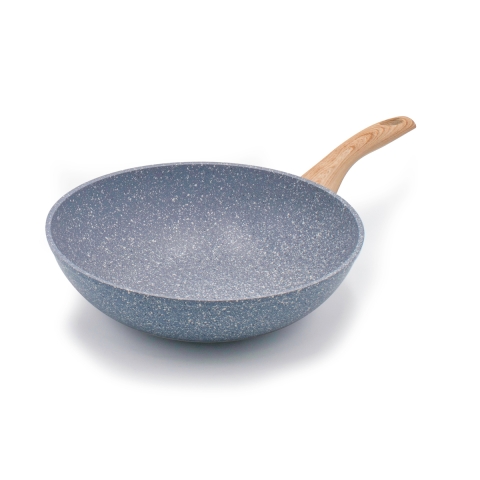 Pentola wok in alluminio antiaderente 28cm effetto pietra Pierre Gourmet Promozione