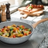 Pentola wok in alluminio antiaderente 28cm effetto pietra Pierre Gourmet Saldi