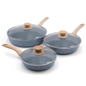 Set di 3 padelle in alluminio antiaderente con coperchio Pierre Gourmet Promozione