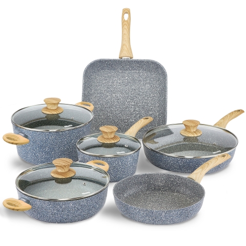 Set 10 pezzi pentole padelle in alluminio antiaderenti Pierre Gourmet Promozione
