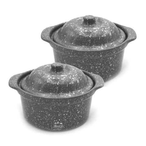 Set 2 cocotte antiaderenti da forno in ceramica stoneware Pierre Gourmet Promozione
