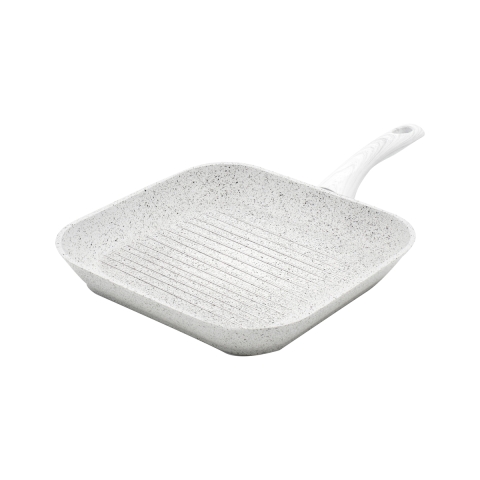 Bistecchiera antiaderente 28x28cm con manico legno bianco Stonewhite Promozione