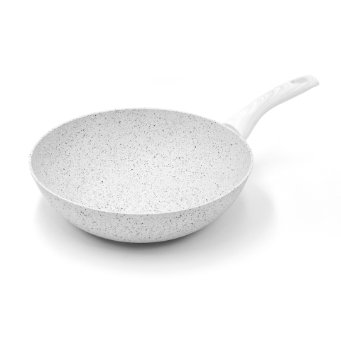 Padella wok saltapasta 28cm in alluminio antiaderente Bisetti Stonewhite Promozione