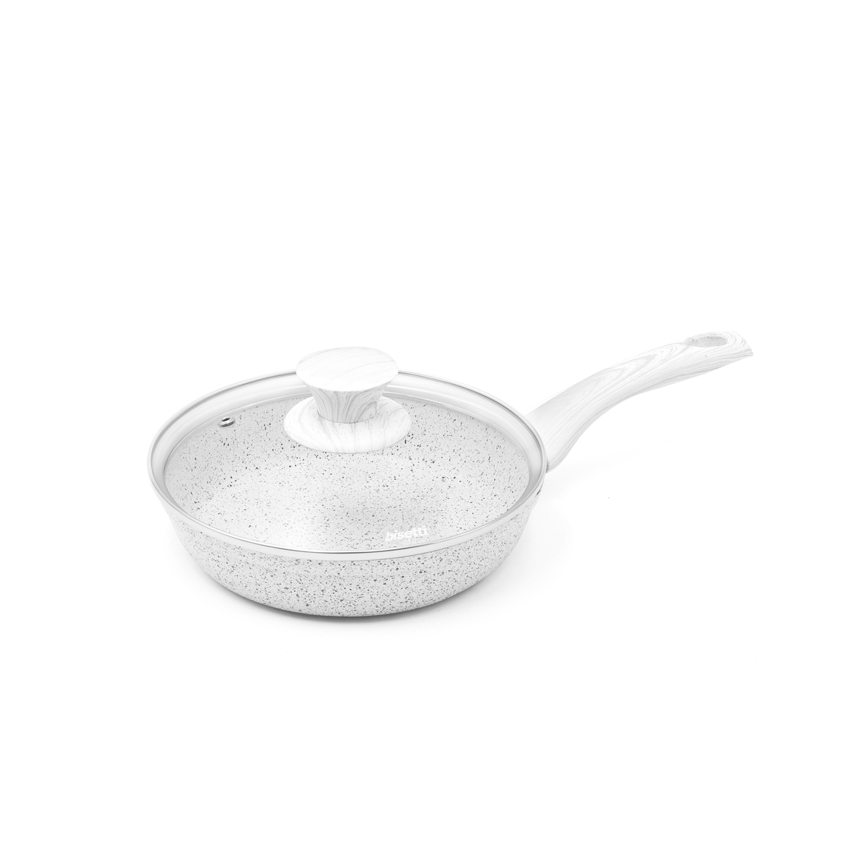 Padella 20cm in alluminio antiaderente con manico legno bianco Stonewhite Promozione Padella 20cm in alluminio antiaderente con manico legno bianco Stonewhite Promozione