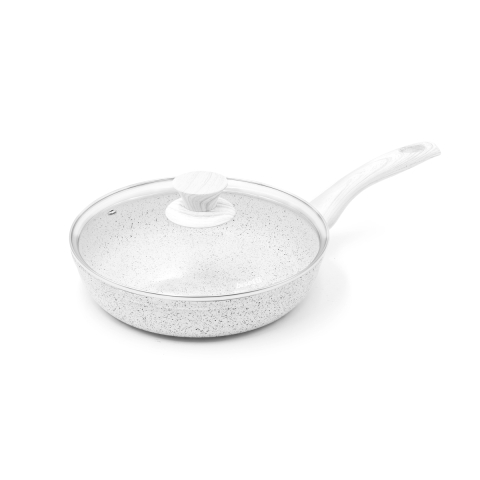 Padella alluminio antiaderente 24cm con manico legno bianco Stonewhite Promozione