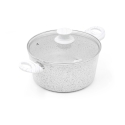 Casseruola antiaderente 24cm con manico legno bianco Bisetti Stonewhite Promozione
