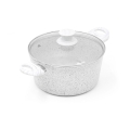 Casseruola antiaderente 24cm con manico legno bianco Bisetti Stonewhite Promozione