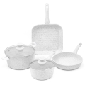 Batteria 6 pezzi padelle bistecchiera in alluminio antiaderente Stonewhite Promozione
