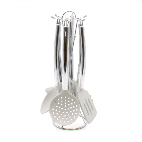 Set 6 utensili cucina accessori in silicone supporto metallo Stonewhite Promozione